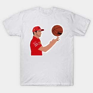 Charles Leclerc playing basketball ahead of the 2021 USA Grand Prix T-Shirt